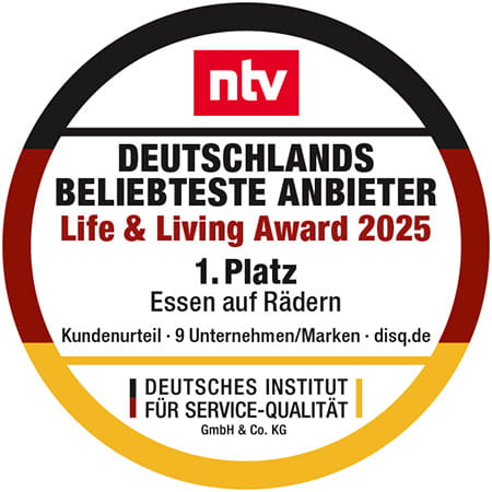 DISQ Auszeichnung zu Deutschlands beliebtestem Anbieter für Essen auf Rädern