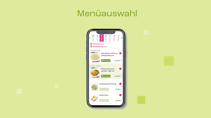 Landhausküche App Menüauswahl auf einem Smartphone