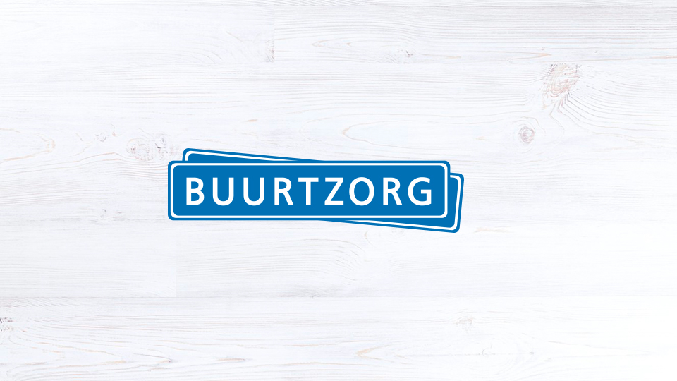 blaues Buurtzorg Logo auf hellem Hintergrund