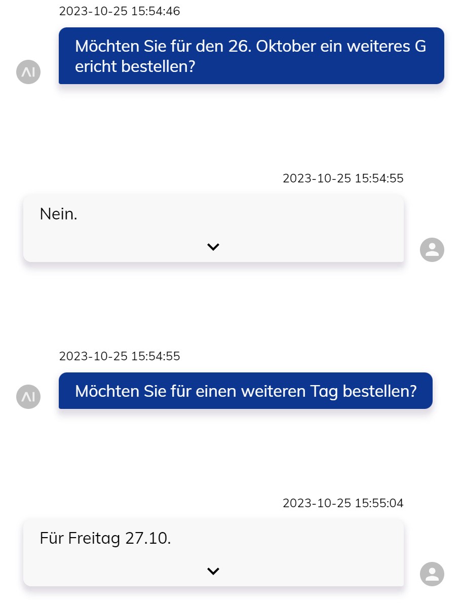 Weitere Bestellung