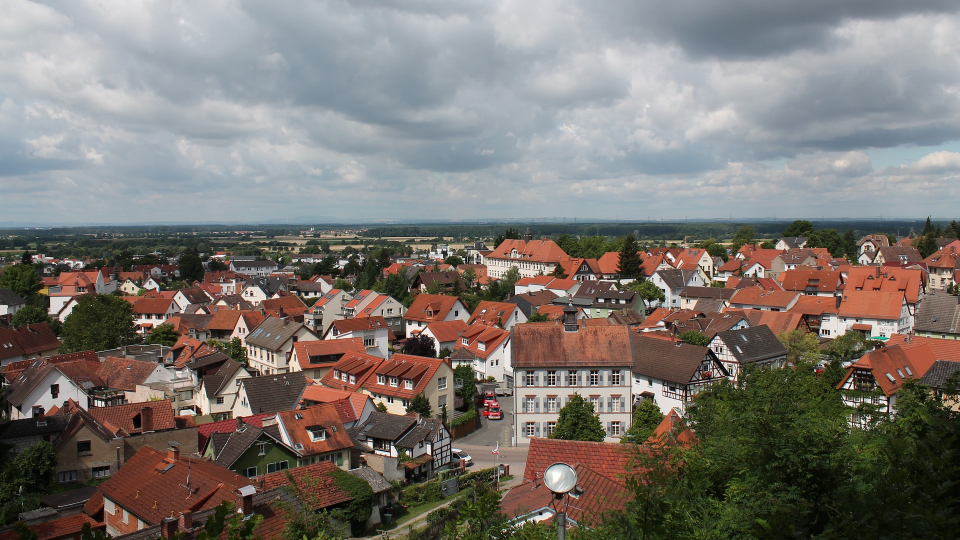 Stadt in Vogelperspektive