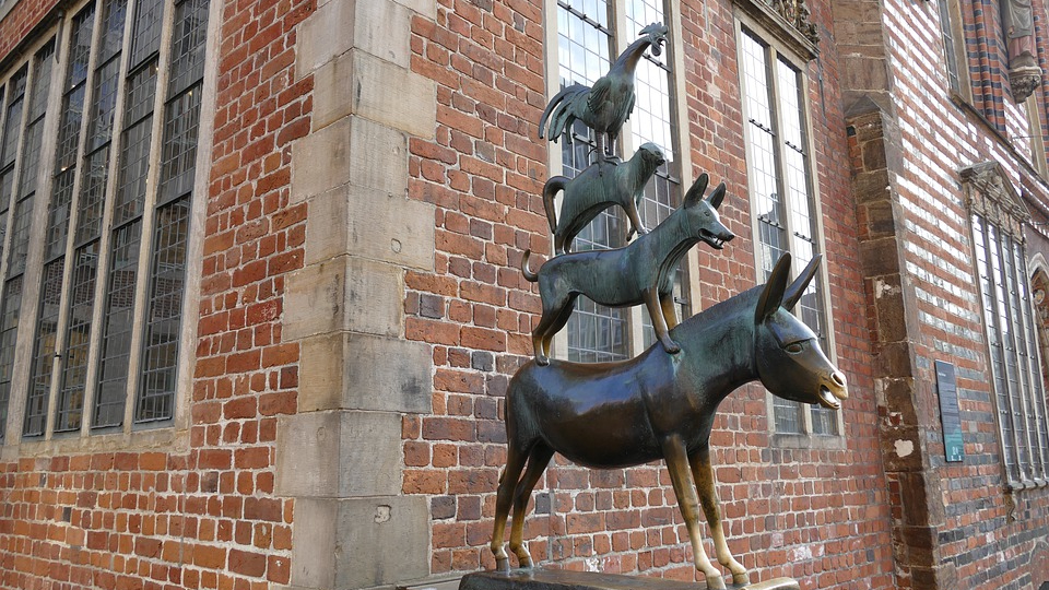 Die Statue der Bremer Stadtmusikanten in Bremen